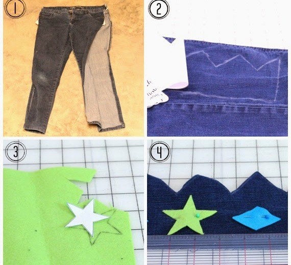 корона из джинсов