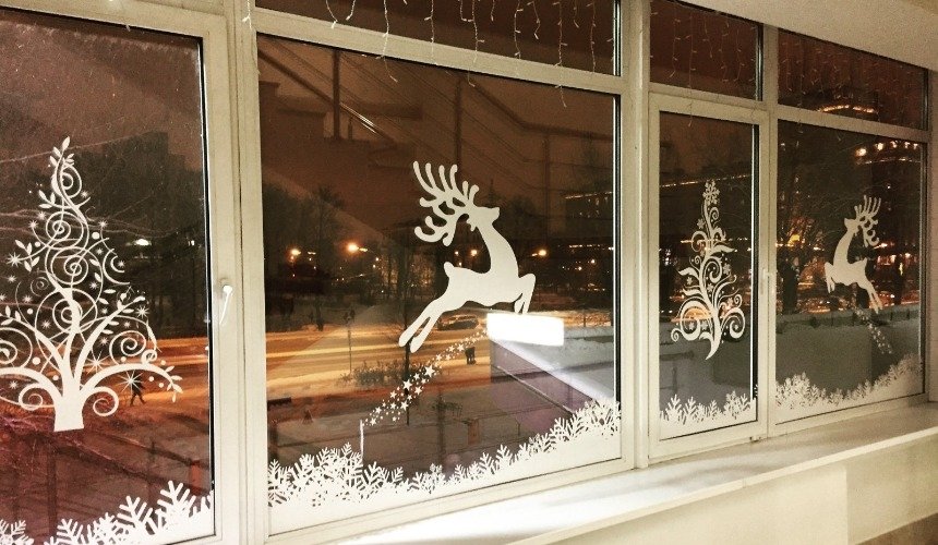 Новогодний декор окон 