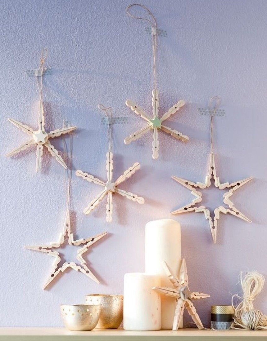 Новогодние поделки из прищепок 