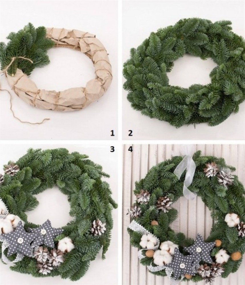 Новогодний венок своими руками 