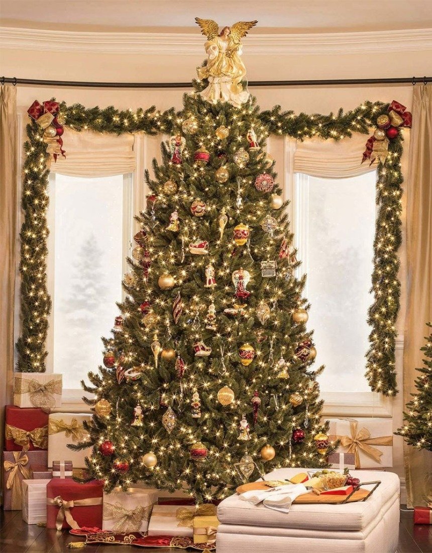 Стильное оформление новогодней елки