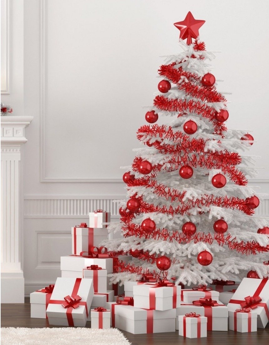 Стильное оформление новогодней елки в стиле кантри