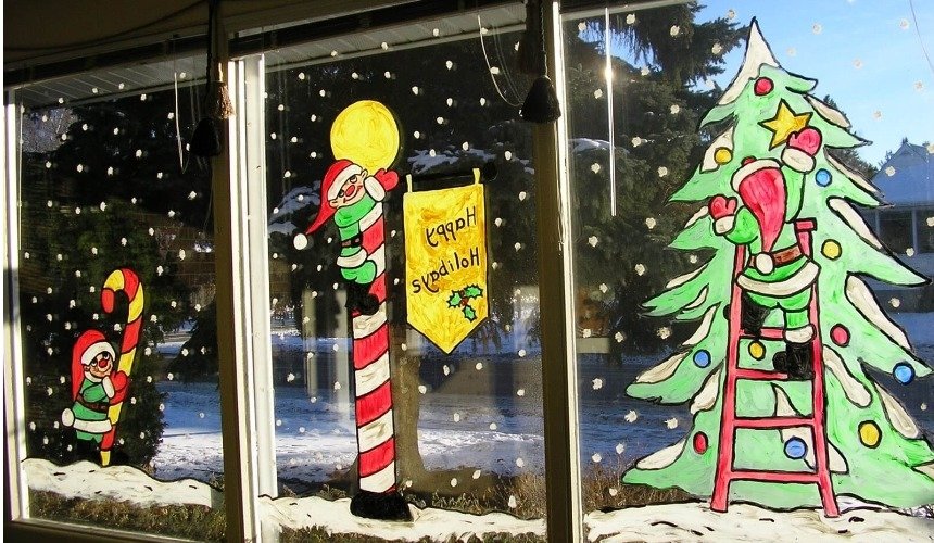 Новогодний декор окон 