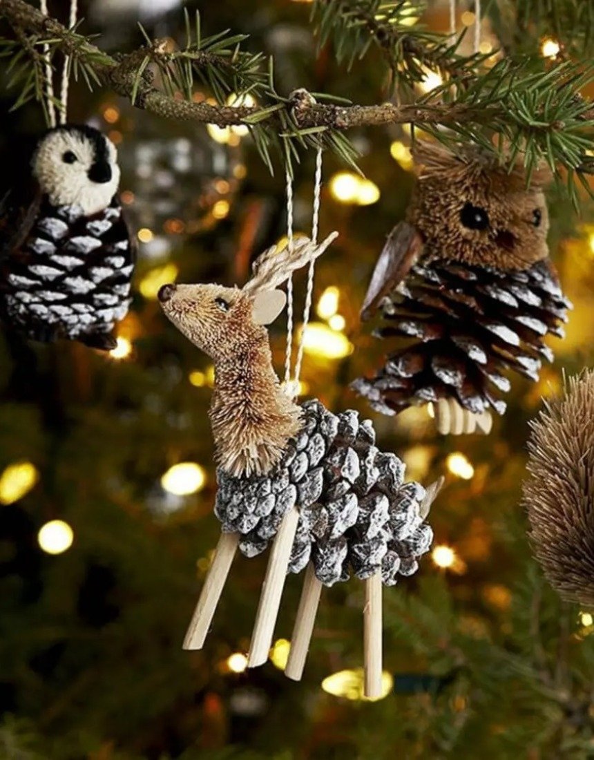 Новогодние поделки из шишек 