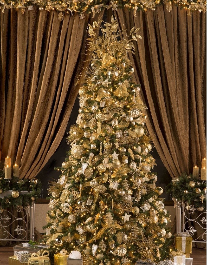 Стильное оформление новогодней елки