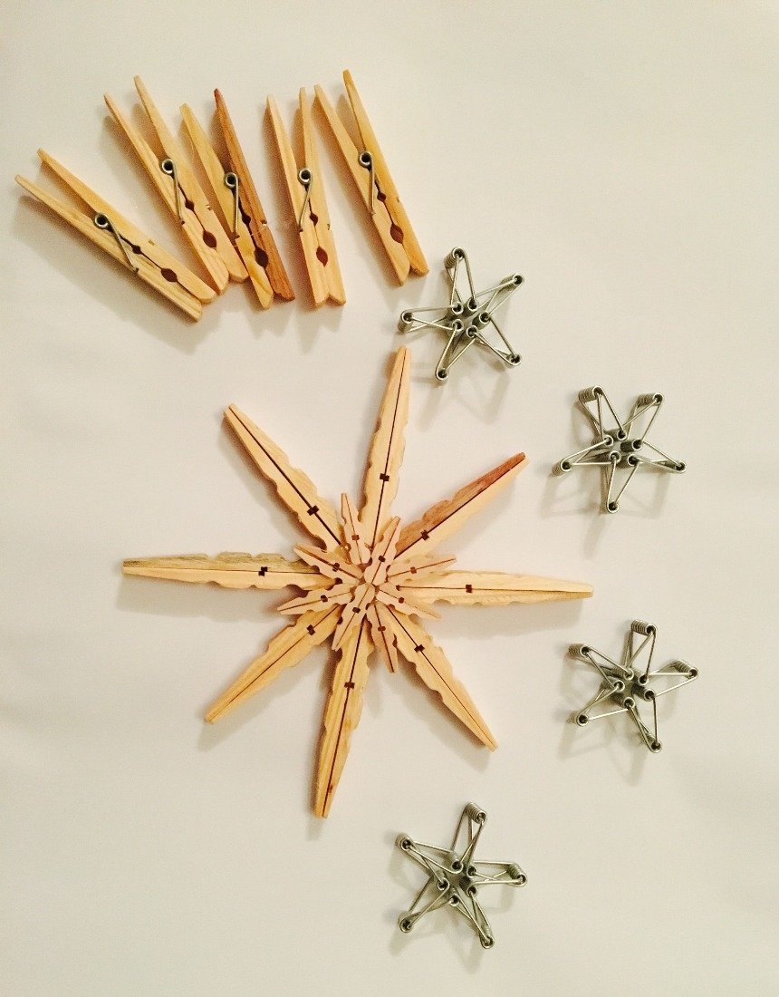 Новогодние поделки из прищепок 