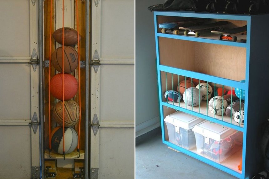 Отделения для хранения мячей