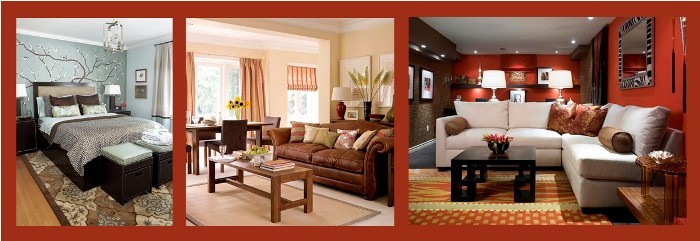 Теплые цвета с ярким акцентом