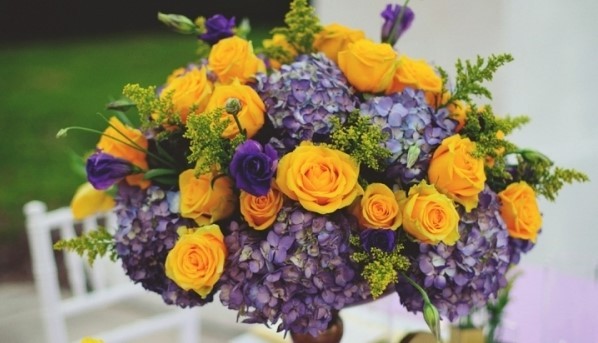 сиреневый и желтый