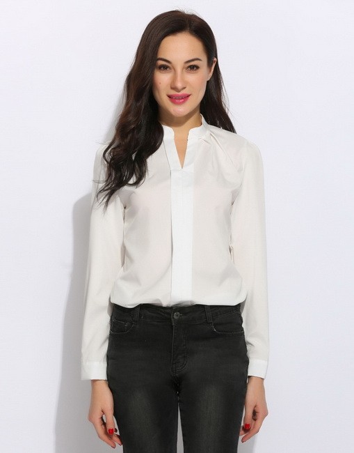 белая базовая блузка