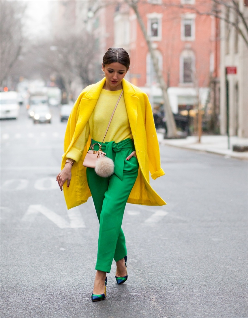 Желтый и зеленый в одежде