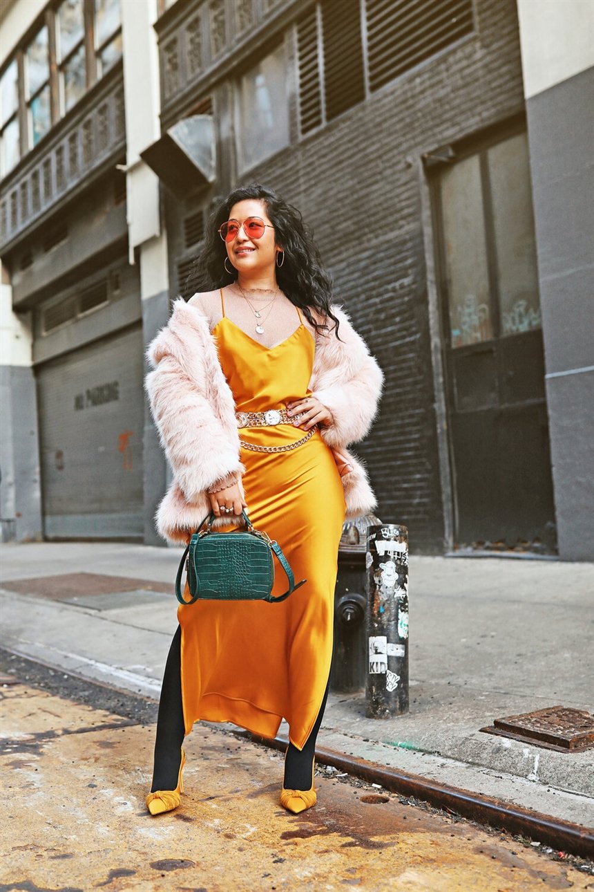 Платье с полушубком