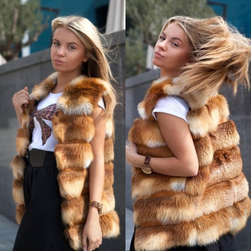 меховые жилетки антитренд