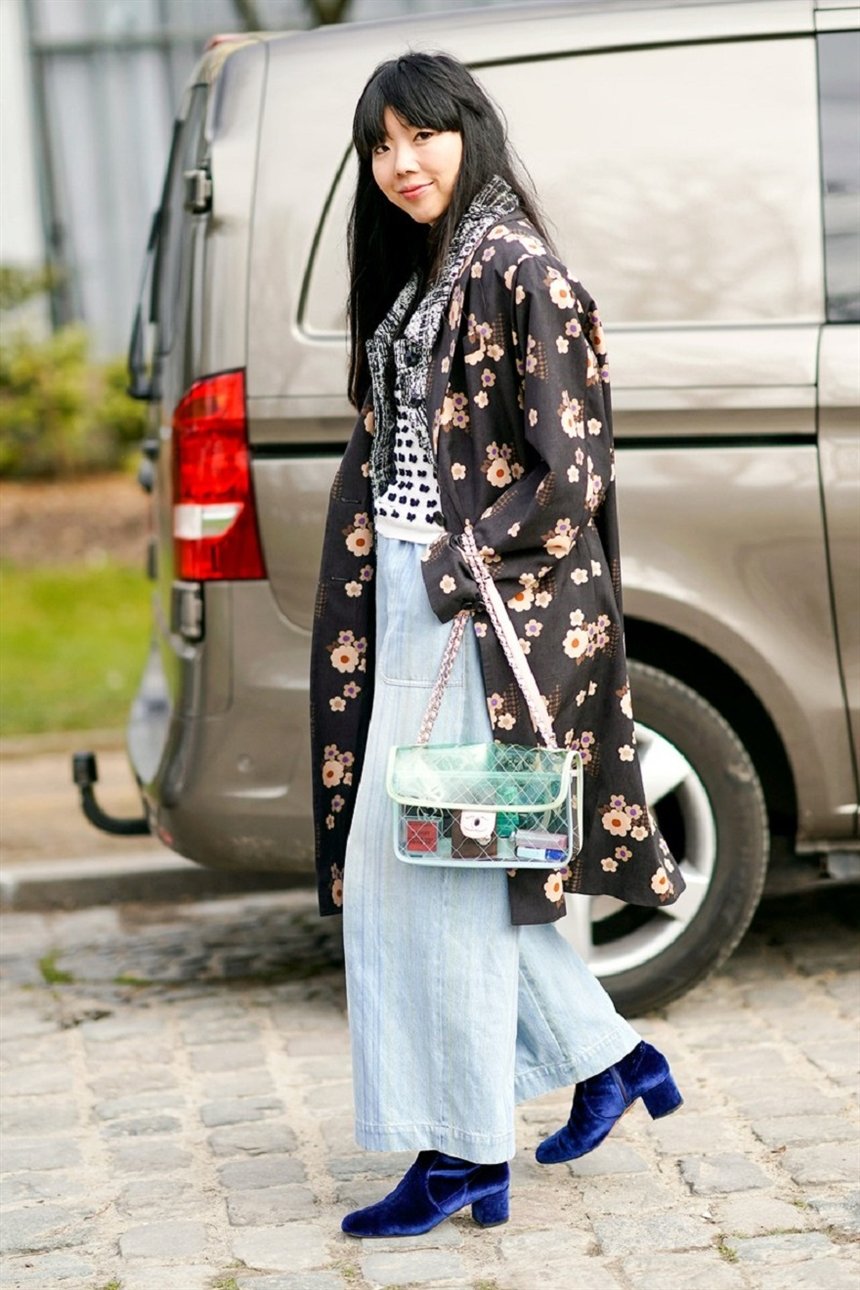 Свитер, пальто и палаццо Свитер, пальто и палаццо