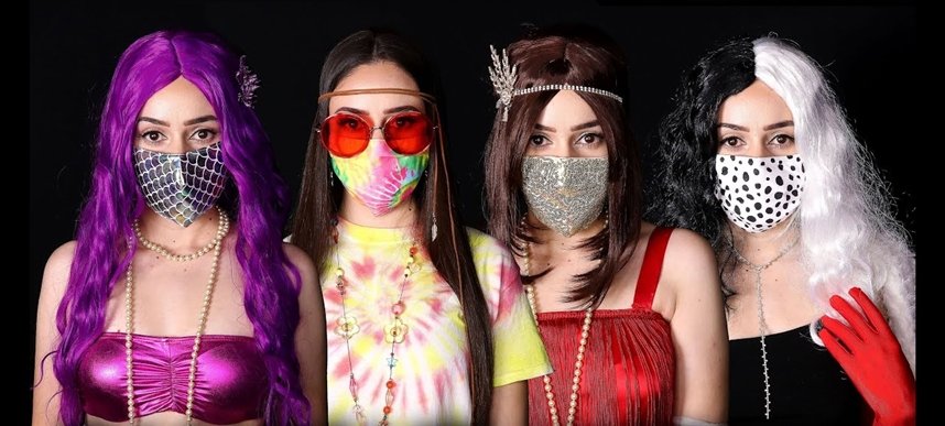 Противовирусные гламурные маски на Хэллоуин Противовирусные гламурные маски на Хэллоуин