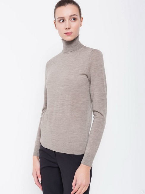 коричневая базовая водолазка