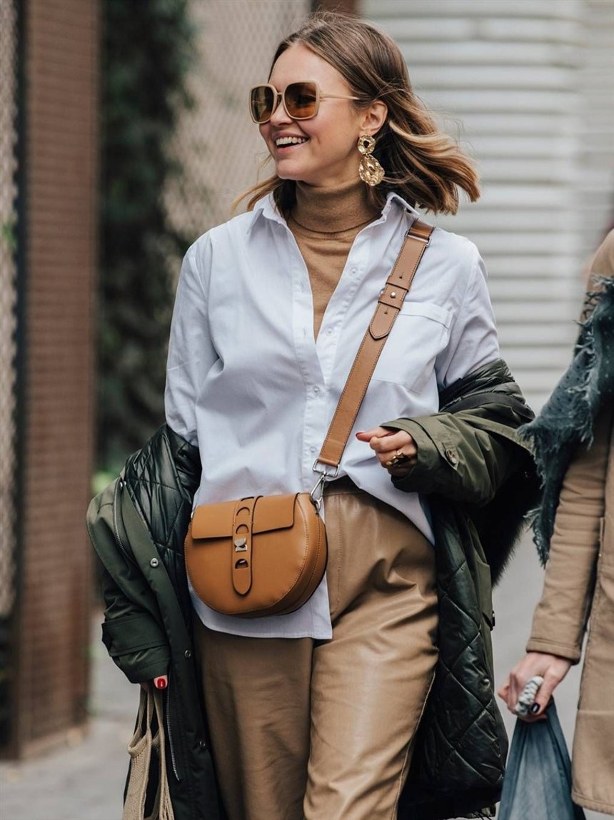 Модные луки с рубашкой на осень-зиму 