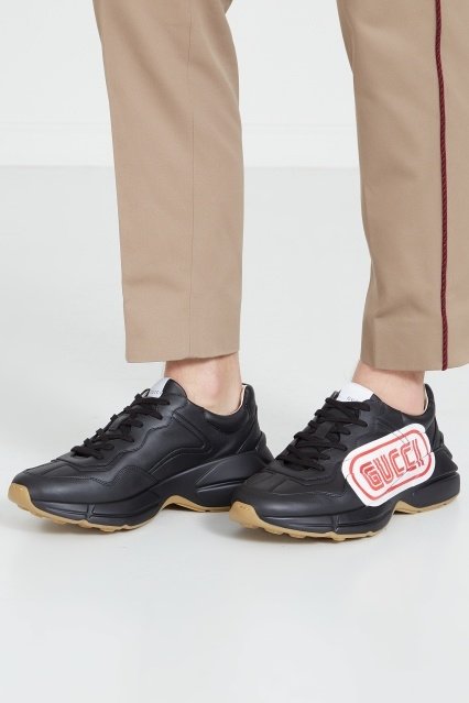 Черные кроссовки Rhyton с логотипом Gucci