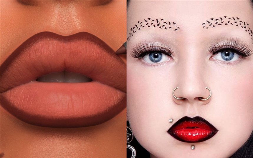 Темная подводка для губ