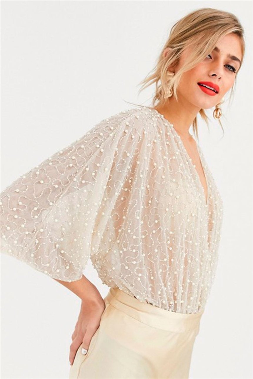 Боди с жемчугом