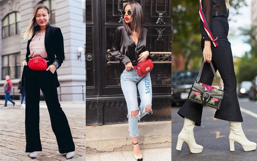 Обувь и сумки разного цвета