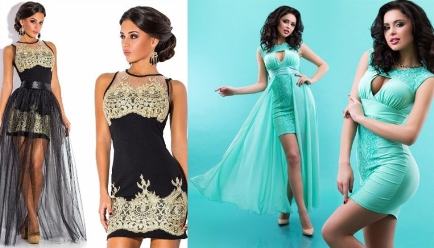 Платья со съемными юбками-шлейфами