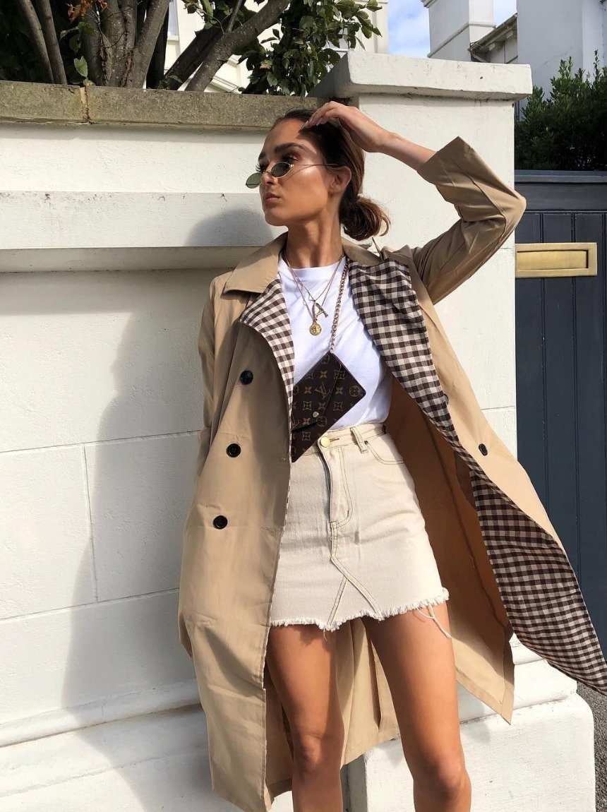 Стильный образ с плащом 