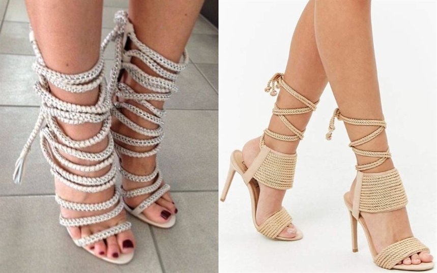 Обувь с веревками