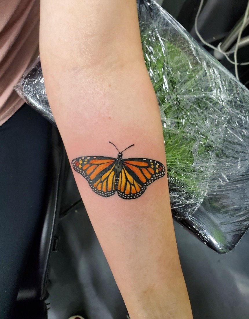 Татуировка бабочка-монарх 