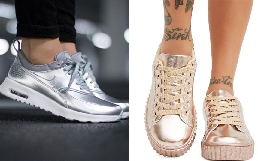 Кроссовки металлик