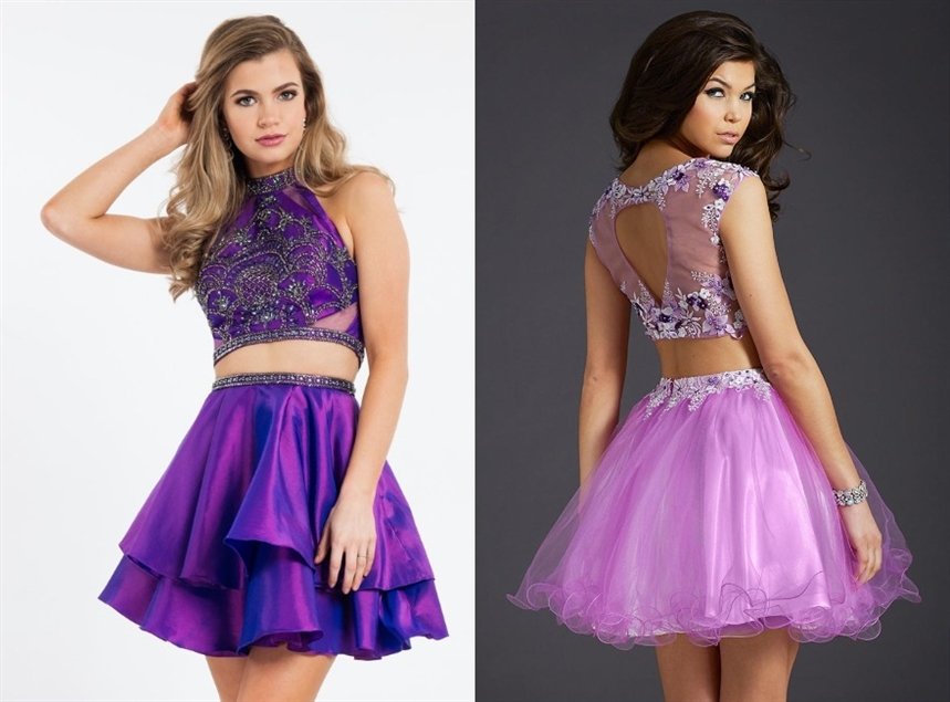 Комбинированное платье из двух частей