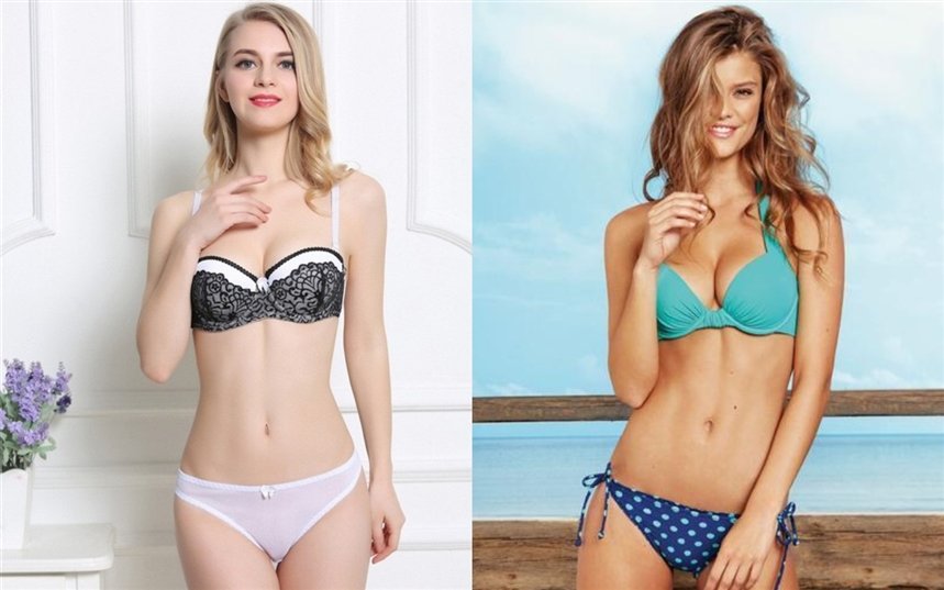 Разноцветные комплекты белья и купальников