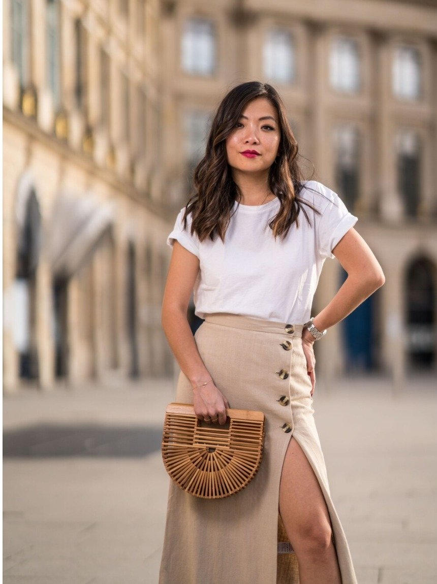 Модный женский образ с футболкой