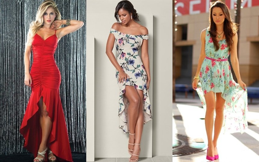 Платья с подолом хай-лоу