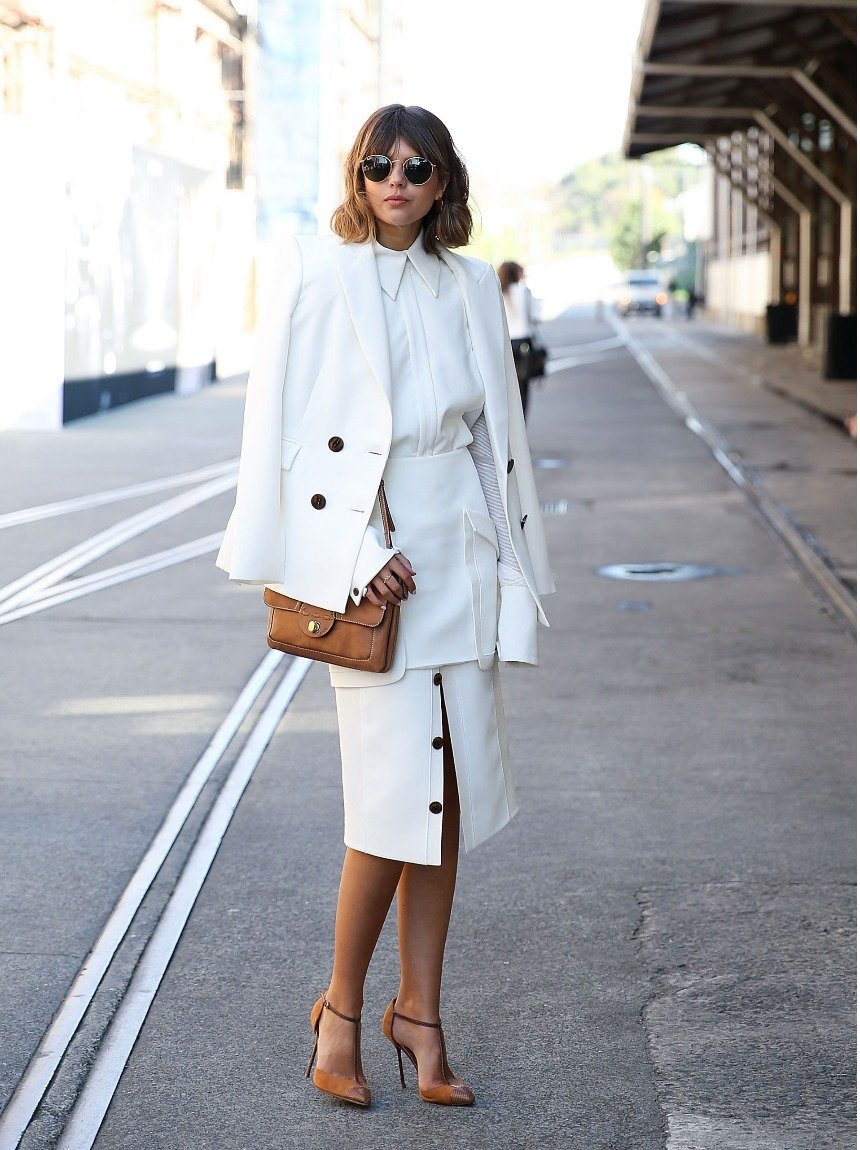 Модный женский образ с пиджаком