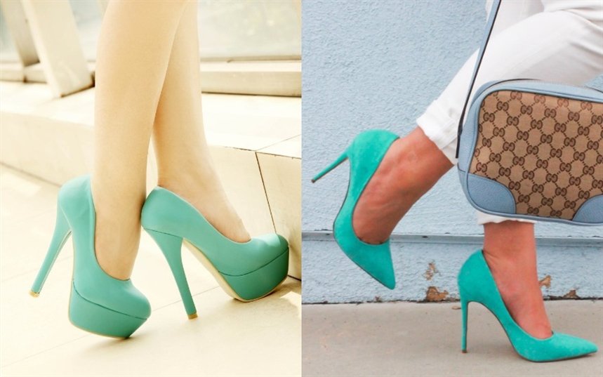 Бирюзовые туфли