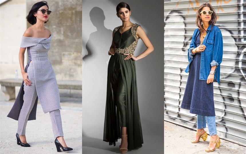 Платья поверх брюк