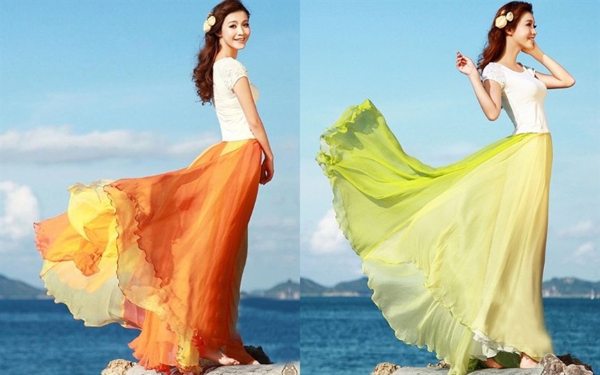 Двухтонная юбка