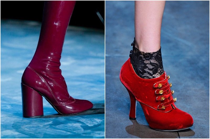 Красная обувь тренд обуви зима 2017-2018