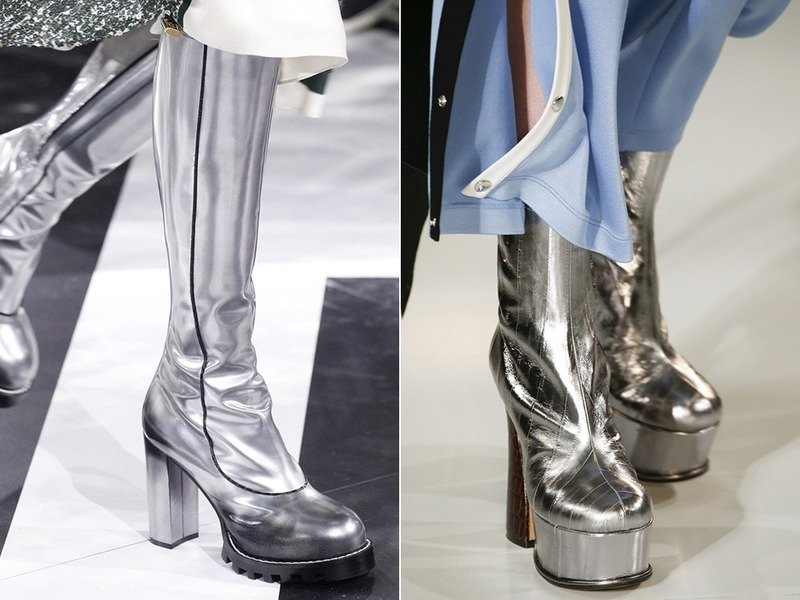 Металлик тренд обуви зима 2017-2018