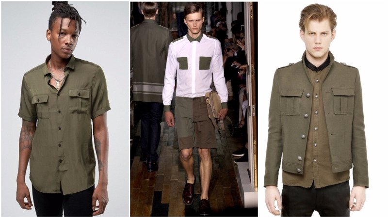 Модные мужские рубашки милитари Модные мужские рубашки милитари