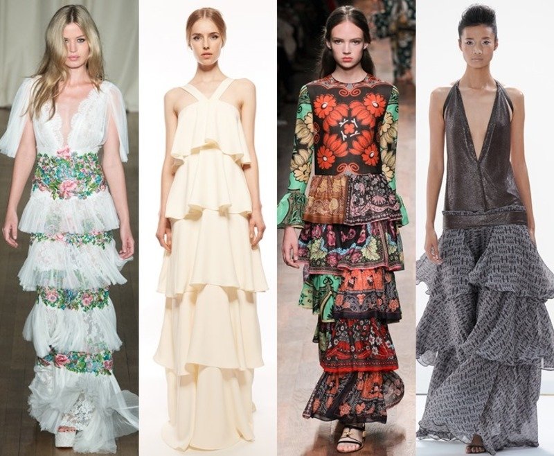 Тренд весны многоярусные платья