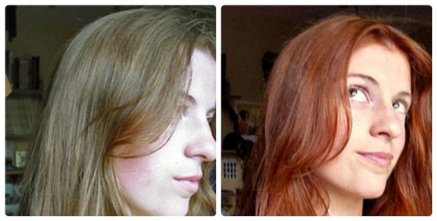 Выход из рыжего в русый фото до и после