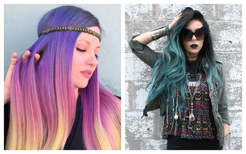 Цветное омбре