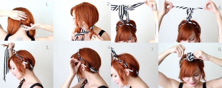 Коса с лентой