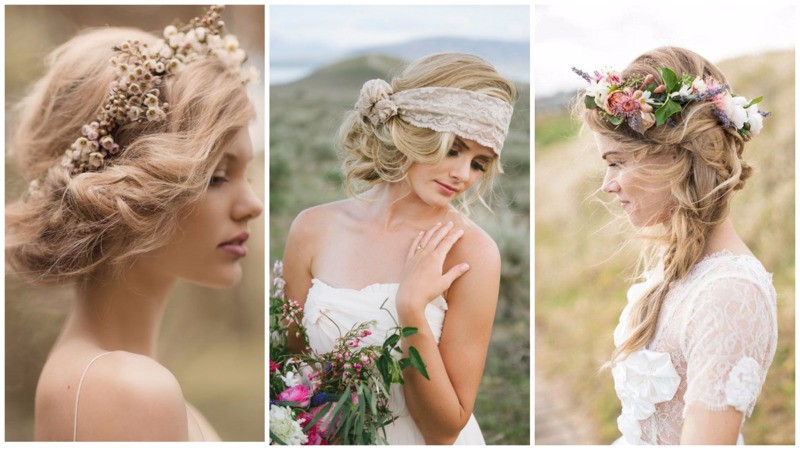 Богемные косы на свадьбу