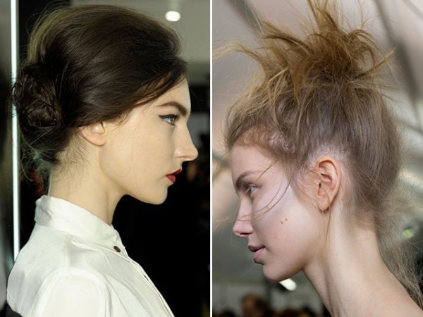 небрежный пучок прическа