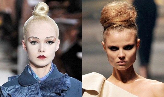 высокий пучок прическа