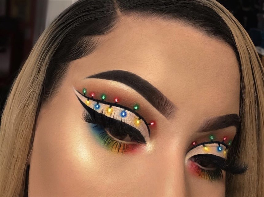 Макияж с гирляндой Макияж с гирляндой