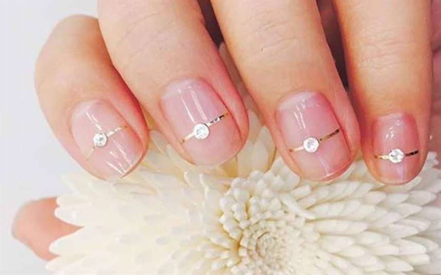 Свадебный маникюр с кольцами
